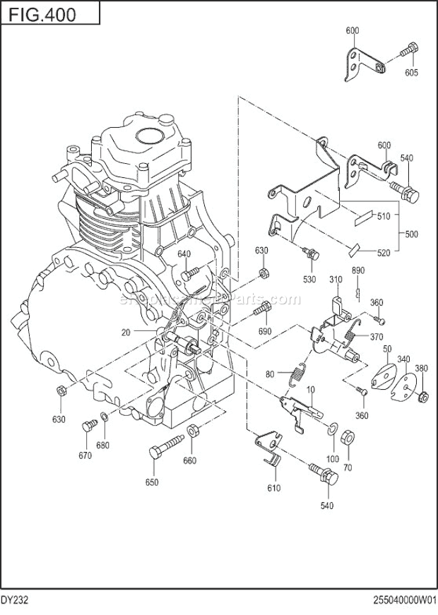 Subaru / Robin DY232DD1190 Engine Governor,Operation Diagram