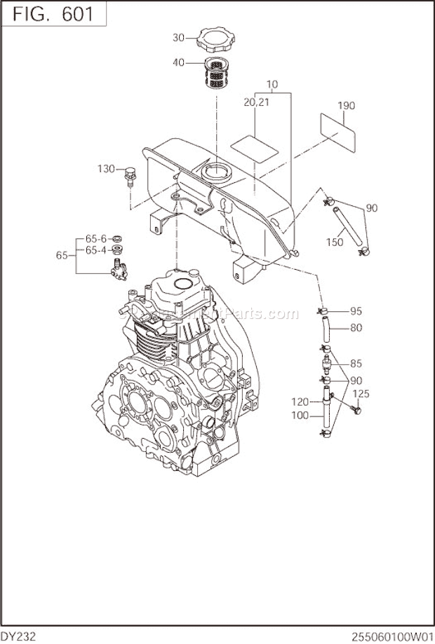 Subaru / Robin DY232DD5300 Engine Fuel Lubricant Diagram