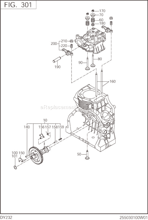 Subaru / Robin DY232DS0040 Engine Intake Exhaust Diagram