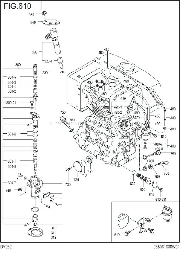 Subaru / Robin DY232DS1000 Engine Page J Diagram