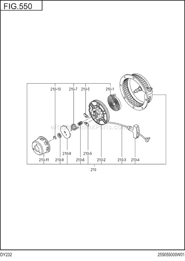 Subaru / Robin DY232DS1230 Engine Page H Diagram