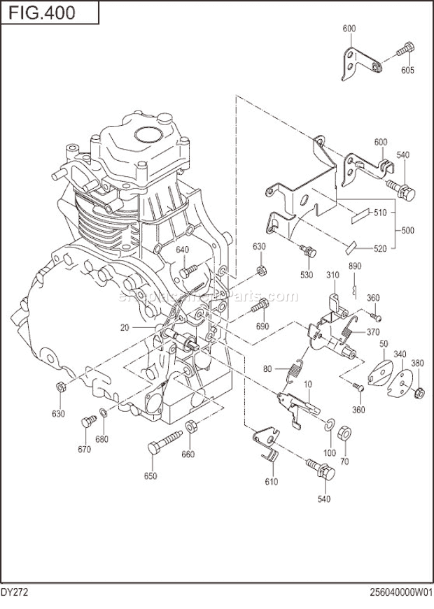 Subaru / Robin DY272DD0210 Engine Governor,Operation Diagram