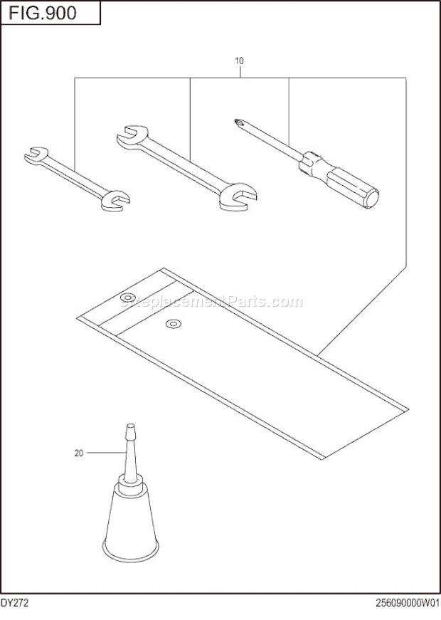 Subaru / Robin DY272DD1190 Engine Accessories Label Diagram