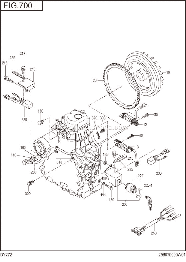 Subaru / Robin DY272DS0000 Engine Electric Device Diagram