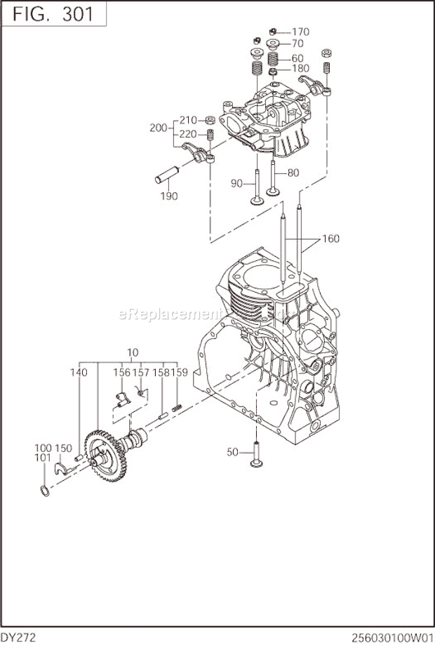Subaru / Robin DY272DS283S Engine Intake Exhaust Diagram