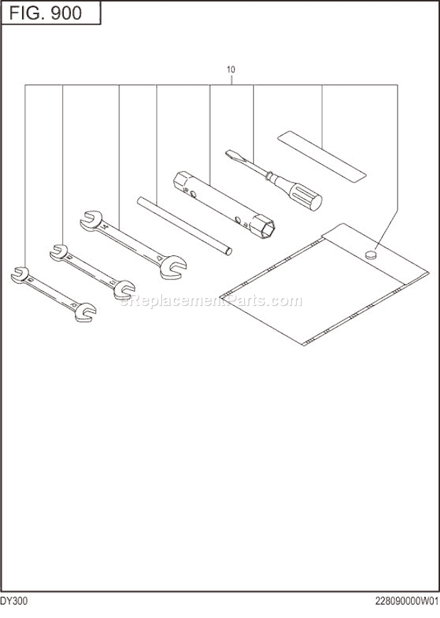 Subaru / Robin DY300B00010 Engine Accessories Label Diagram