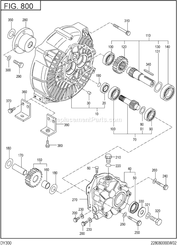 Subaru / Robin DY300B80070 Engine Reduction Diagram