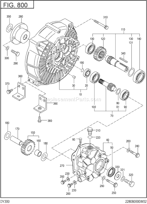 Subaru / Robin DY300BB0010 Engine Clutch Reduction Group Diagram