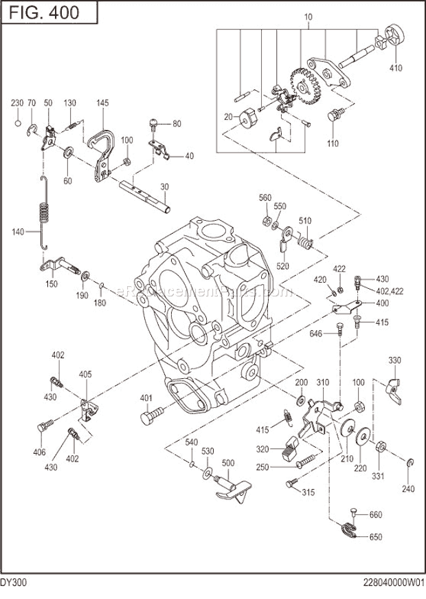 Subaru / Robin DY300BS0070 Engine Governor,Operation Diagram