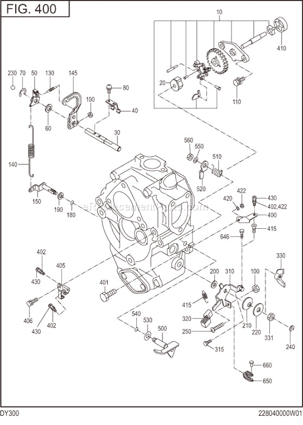 Subaru / Robin DY300D00260 Engine Governor,Operation Diagram