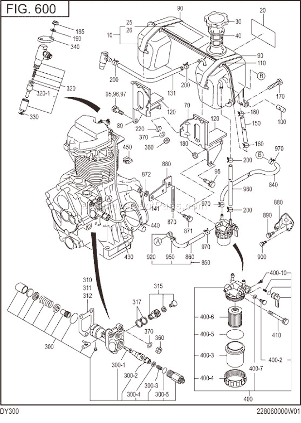 Subaru / Robin DY300D33230 Engine Fuel Lubricant Diagram