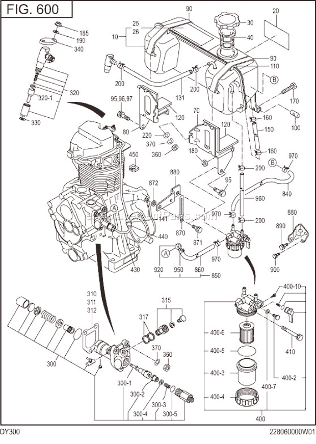 Subaru / Robin DY300D80060 Engine Fuel Lubricant Diagram