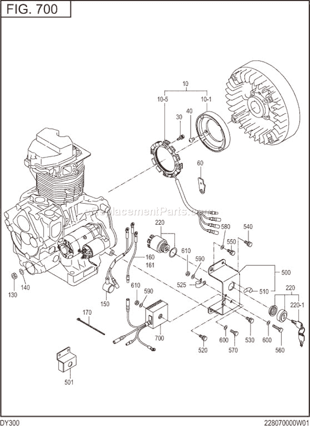 Subaru / Robin DY300DS2250 Engine Electric Device Diagram