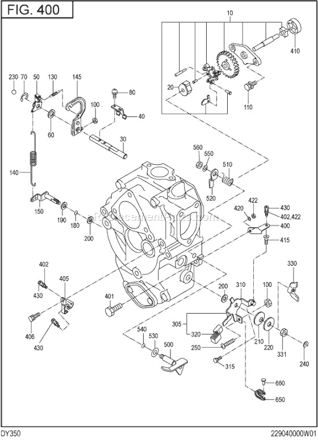 Subaru / Robin DY350B00010 Engine Governor,Operation Diagram