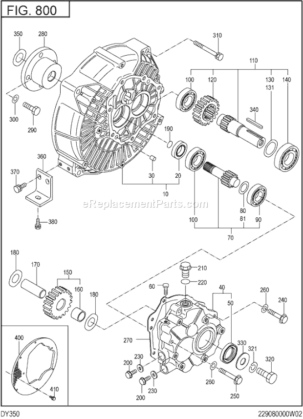 Subaru / Robin DY350BS0061 Engine Reduction Diagram