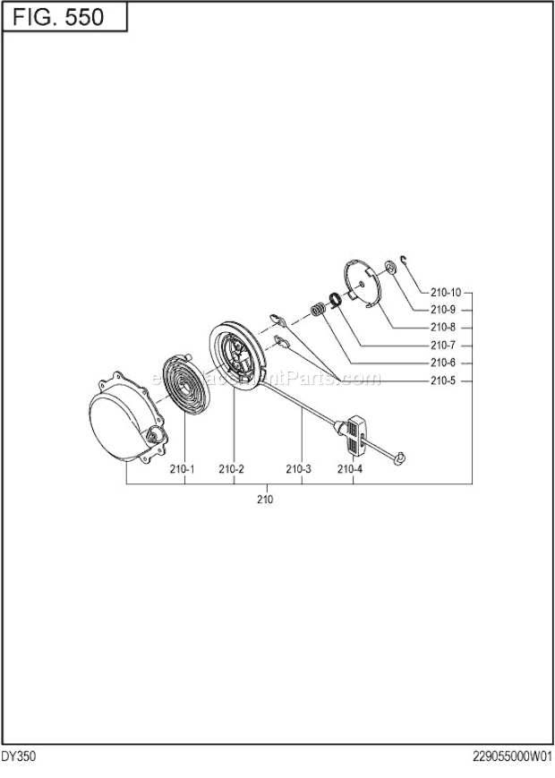 Subaru / Robin DY350D12070 Engine Cooling,Starting Gro Diagram