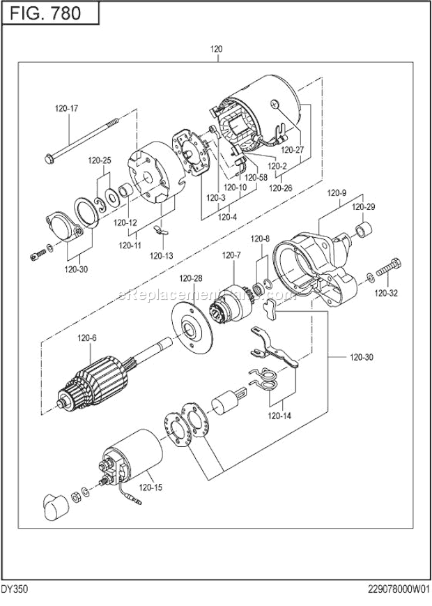 Subaru / Robin DY350DS0060 Engine Electric Device Grou Diagram