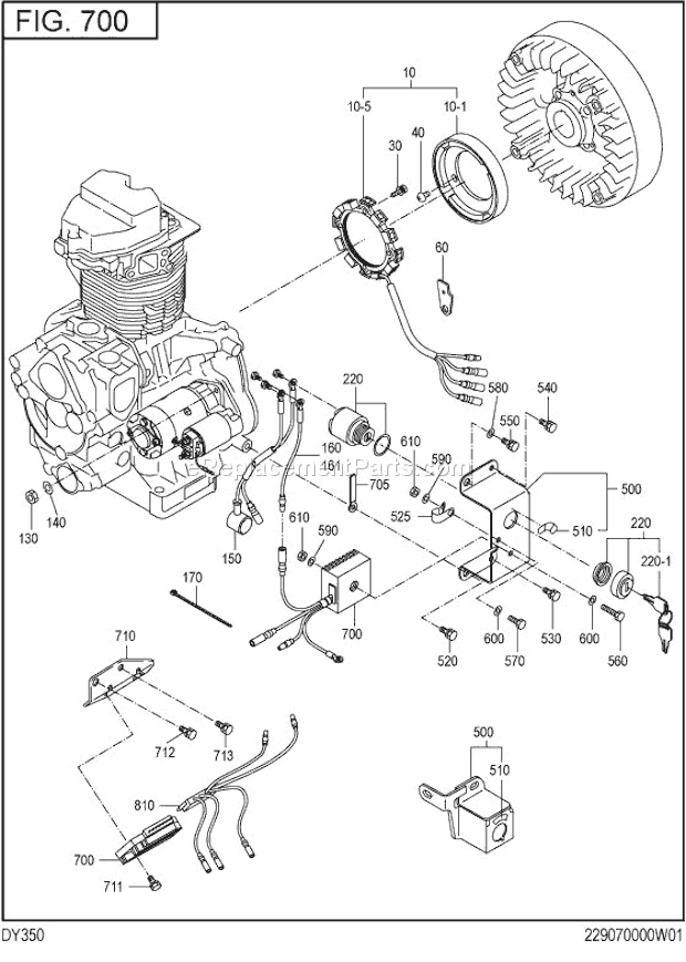 Subaru / Robin DY350DS0070 Engine Electric Device Diagram