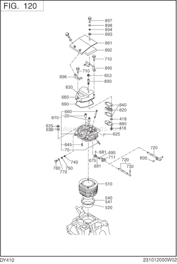 Subaru / Robin DY410D12190 Engine Page B Diagram