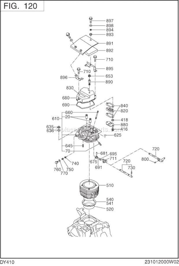 Subaru / Robin DY410D12200 Engine Page B Diagram