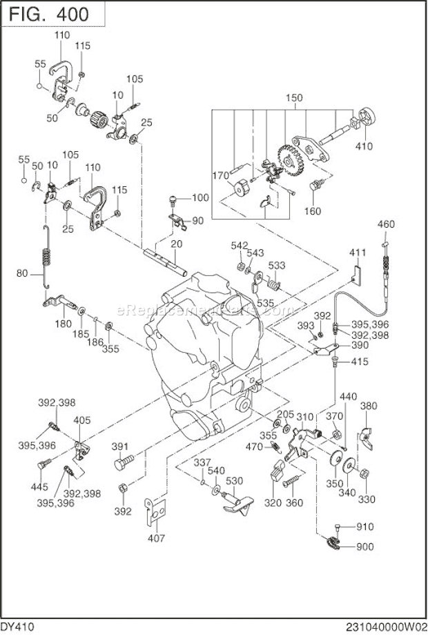 Subaru / Robin DY410D1250S Engine Page H Diagram