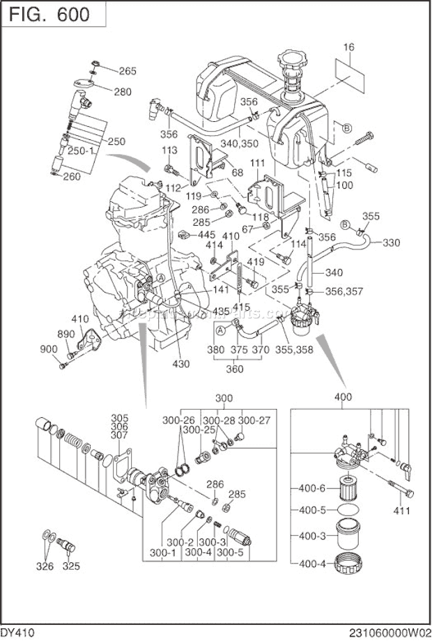 Subaru / Robin DY410D81650 Engine Fuel Lubricant Diagram