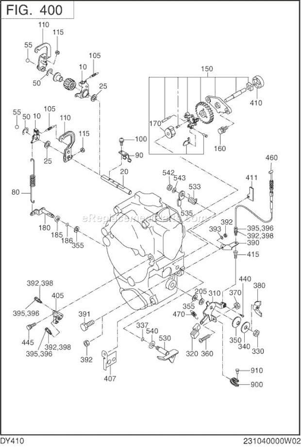 Subaru / Robin DY410D81650 Engine Governor,Operation Diagram