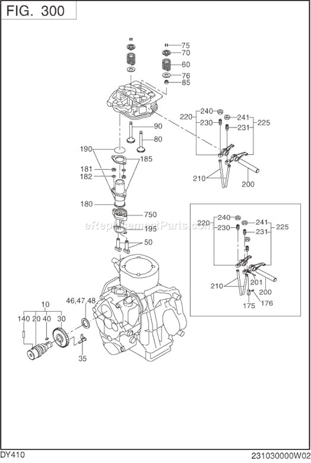 Subaru / Robin DY410D83270 Engine Intake Exhaust Diagram