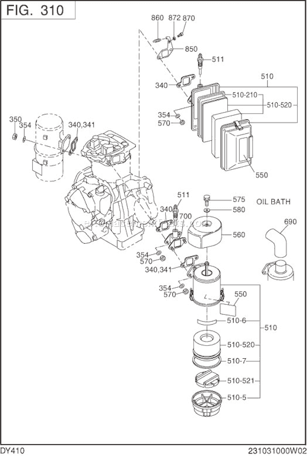 Subaru / Robin DY410DS1200 Engine Page F Diagram
