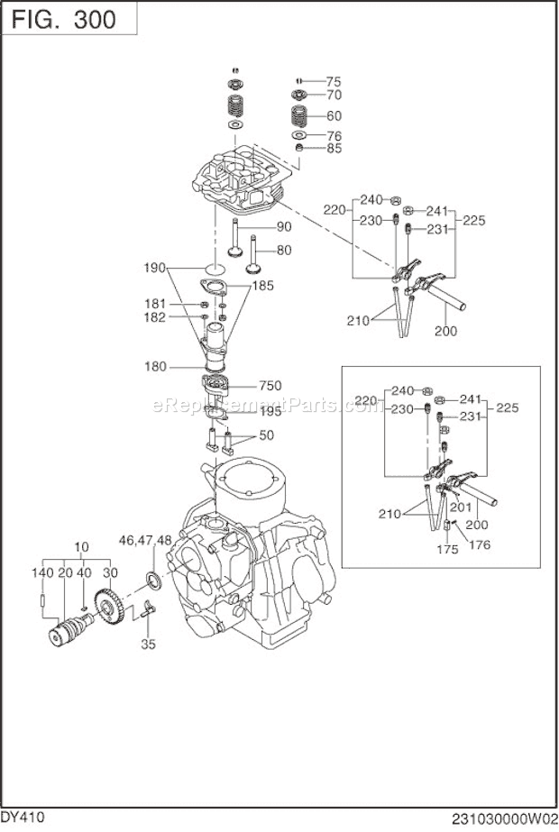Subaru / Robin DY410DS1751 Engine Intake Exhaust Diagram
