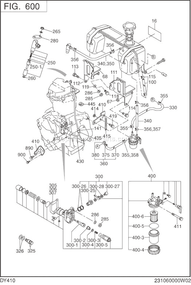Subaru / Robin DY410YS0111 Engine Fuel Lubricant Diagram