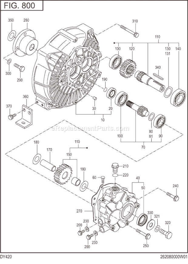 Subaru / Robin DY420BS0000 Engine Clutch Reduction Group Diagram