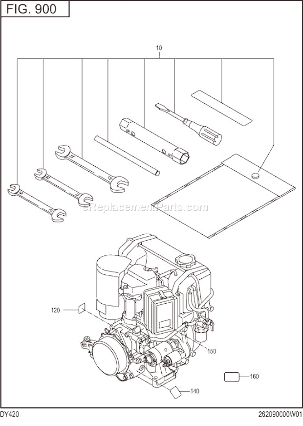 Subaru / Robin DY420DD8100 Engine Accessories Label Diagram