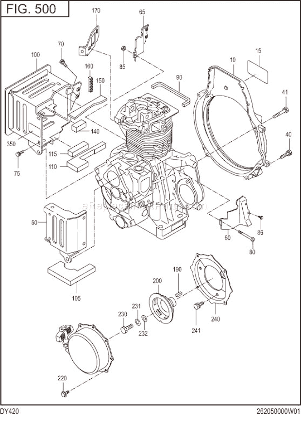 Subaru / Robin DY420DS7090 Engine Cooling,Starting Diagram