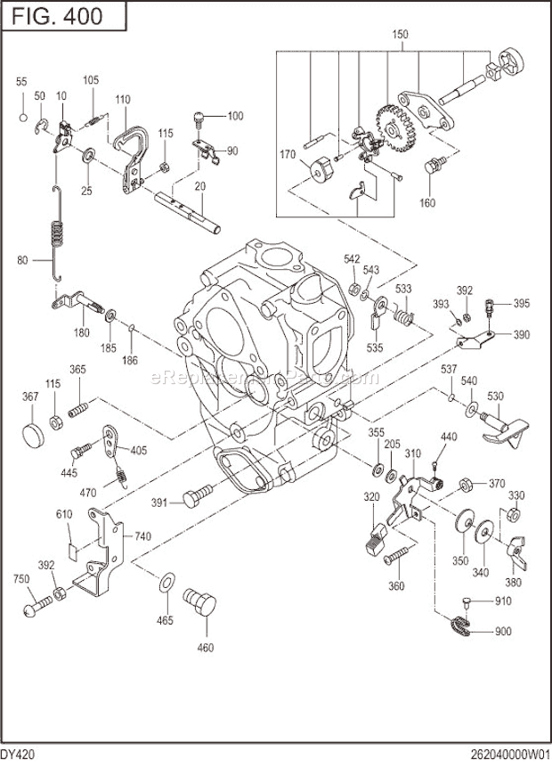 Subaru / Robin DY420DS7890 Engine Governor,Operation Diagram