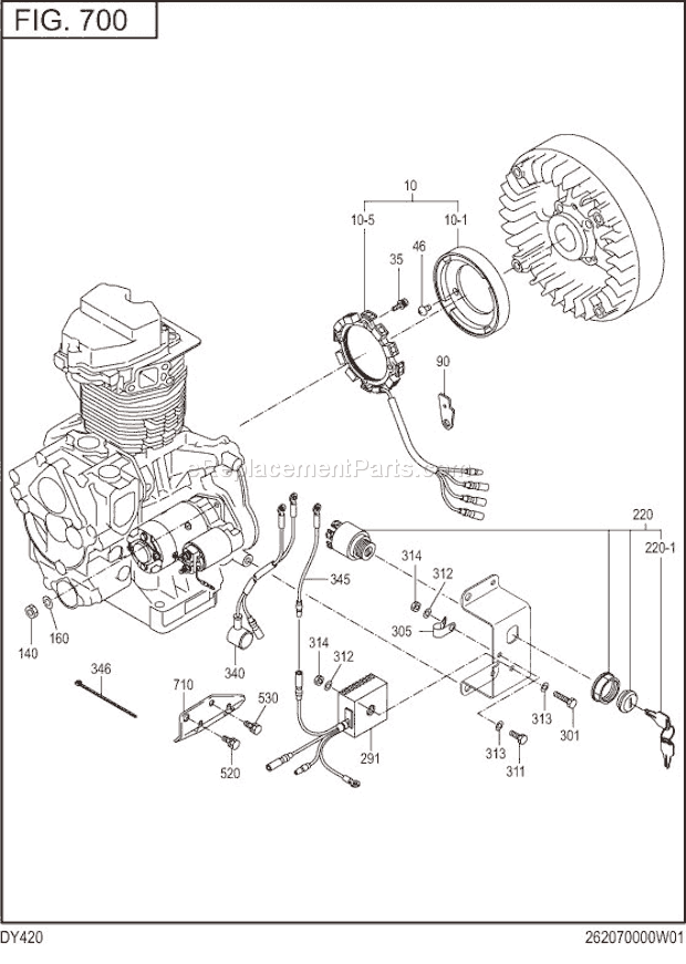 Subaru / Robin DY420YS0000 Engine Electric Device Diagram