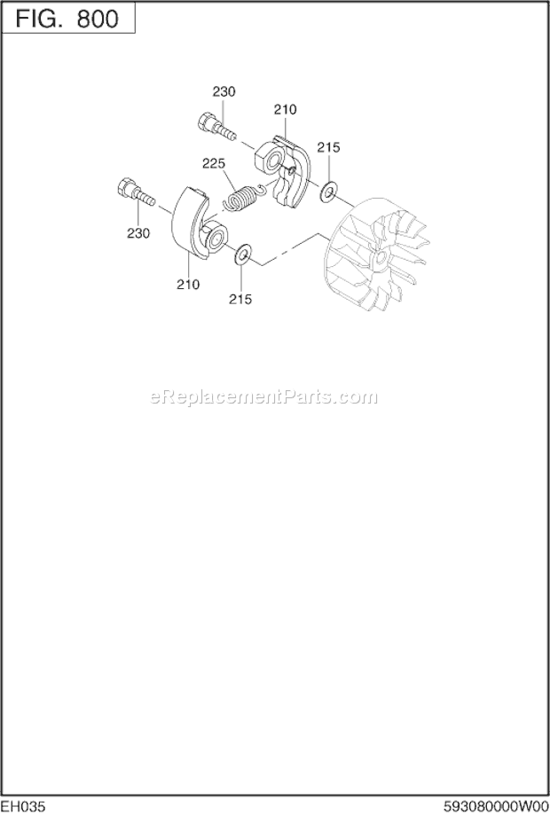 Subaru / Robin EH035AX0203 Engine Clutch Diagram