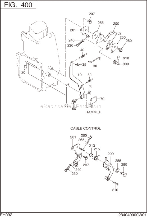 Subaru / Robin EH092D00010 Engine Governor,Operation Diagram