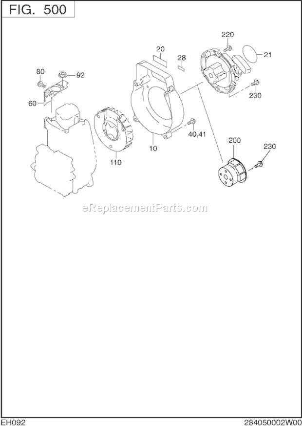 Subaru / Robin EH092D00031 Engine Cooling,Starting Diagram