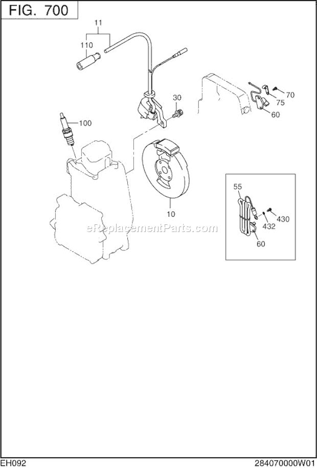 Subaru / Robin EH092D40010 Engine Electric Device Diagram