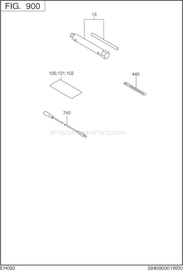 Subaru / Robin EH092D42070 Engine Accessories Label Diagram