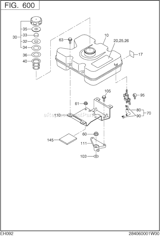 Subaru / Robin EH092F47050 Engine Fuel Lubricant Diagram