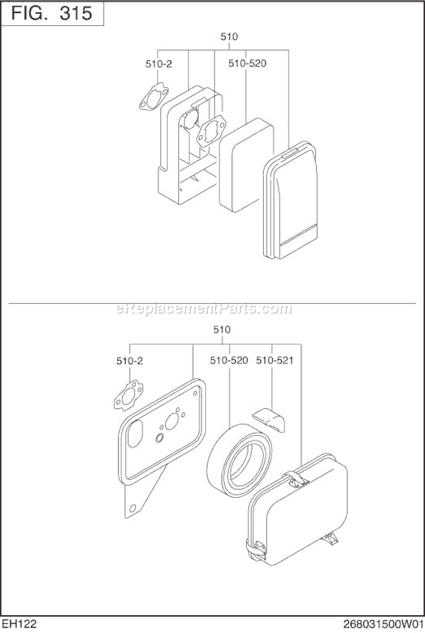 Subaru / Robin EH122B60000 Page D Diagram