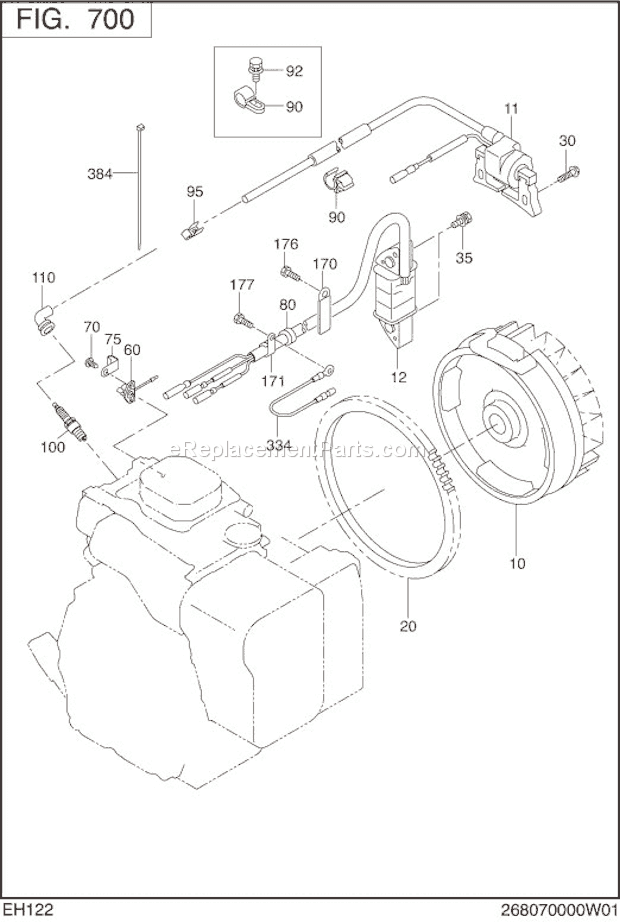 Subaru / Robin EH122B72100 Electric Device Diagram