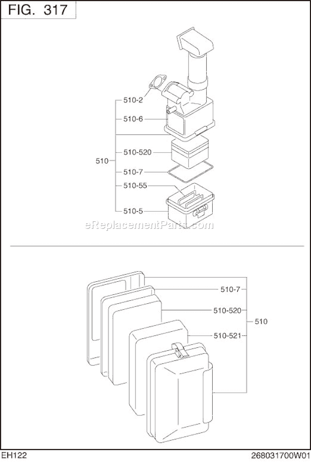 Subaru / Robin EH122B74000 Page D Diagram