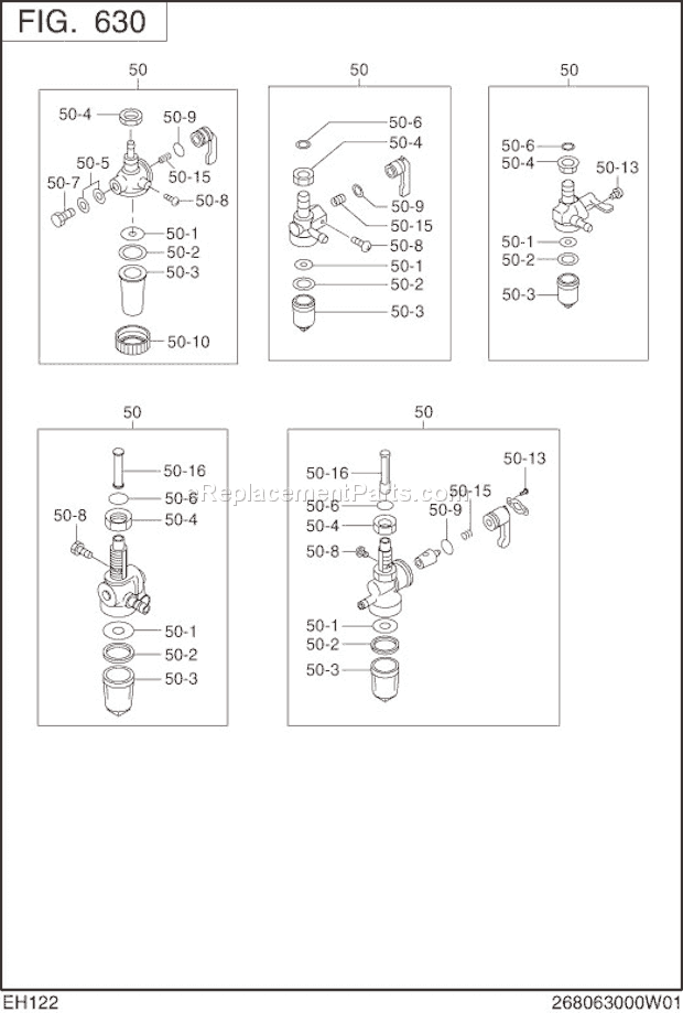 Subaru / Robin EH122B74010 Page K Diagram