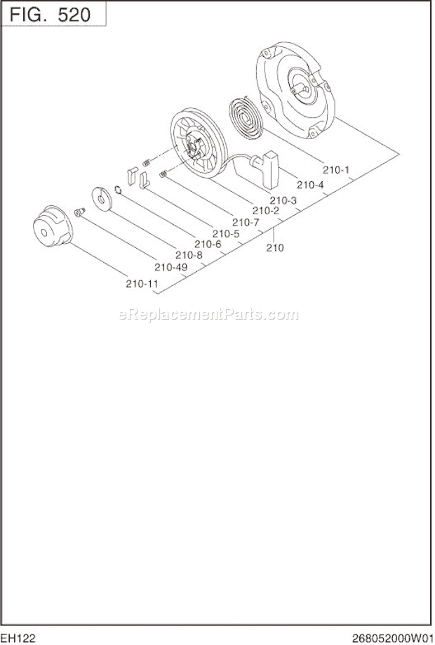 Subaru / Robin EH122D42180 Engine Page H Diagram