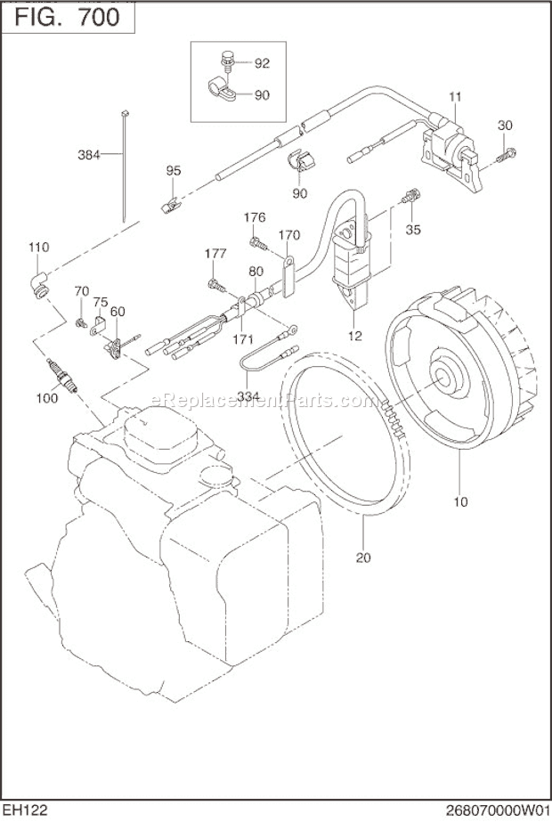 Subaru / Robin EH122D42190 Engine Electric Device Diagram