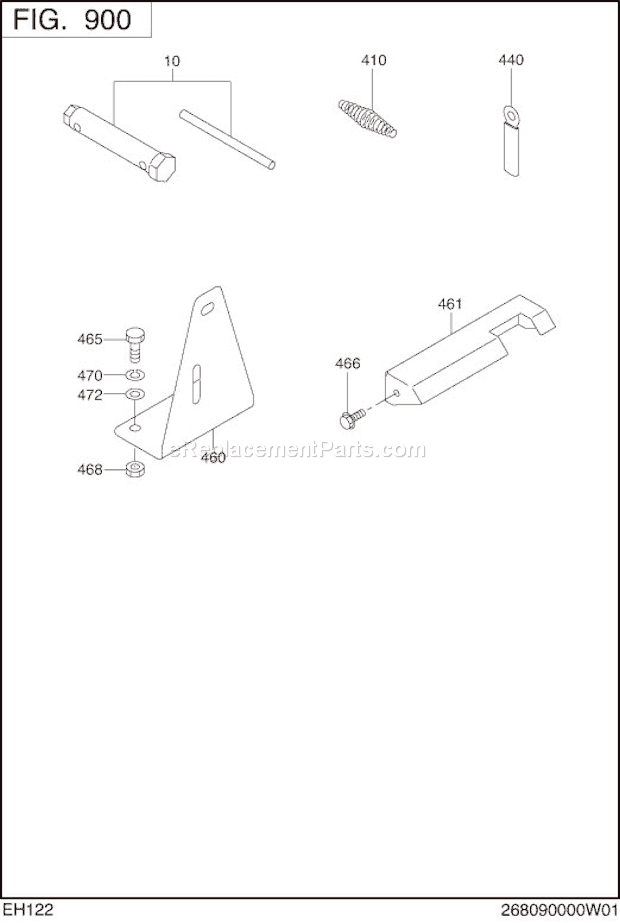Subaru / Robin EH122D46130 Engine Accessories Label Diagram