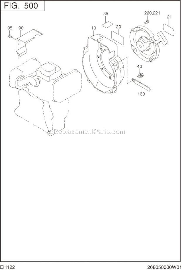 Subaru / Robin EH122D46310 Engine Cooling,Starting Diagram